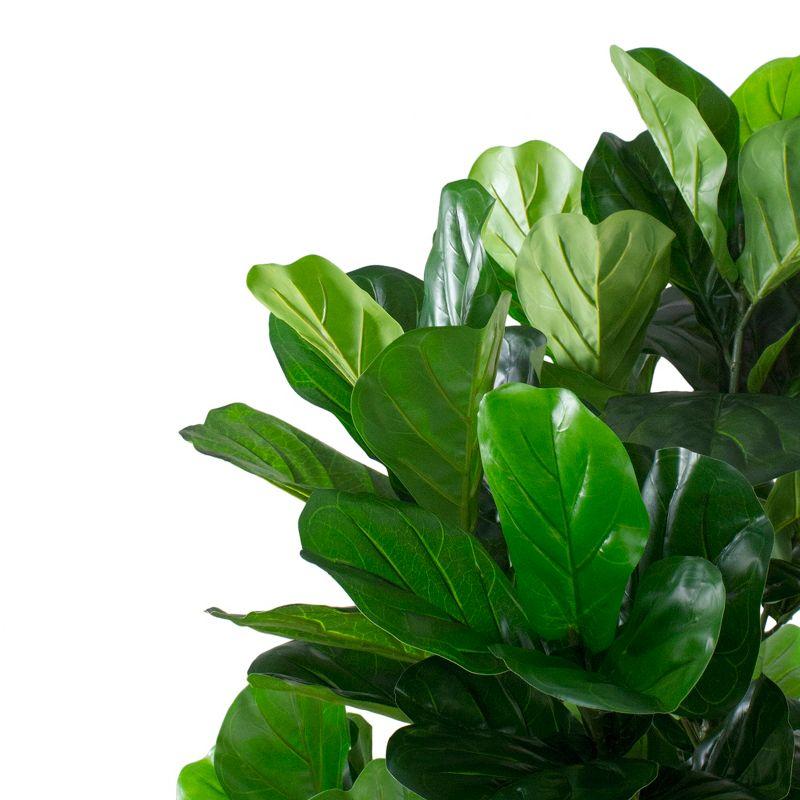 Northlight 6.25' Potted Two Tone Green Artificial Wide Fiddle Leaf Fig Tree