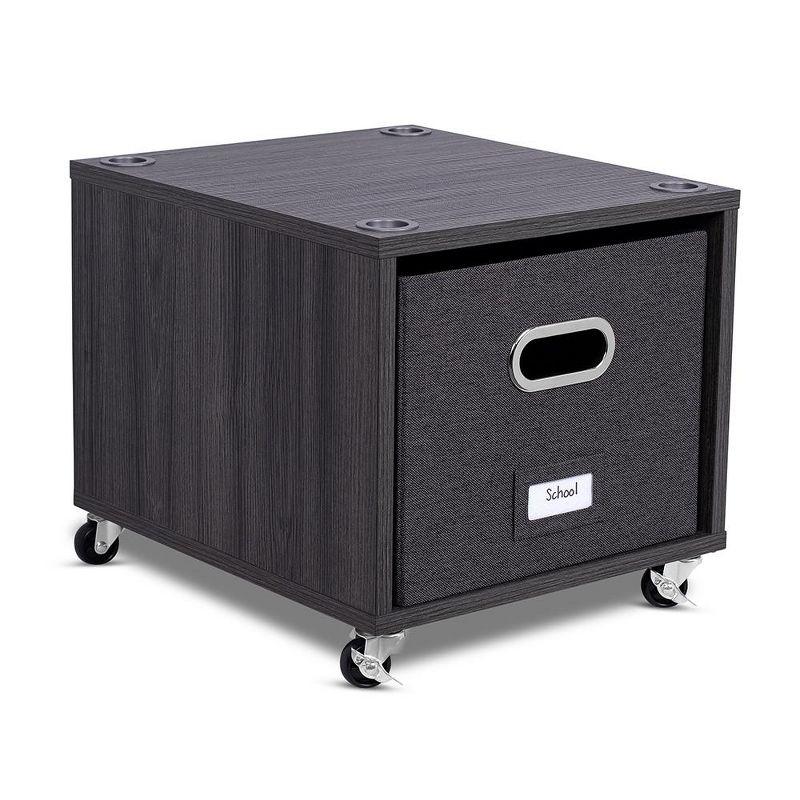 BirdRock Home Rolling Storage File Cabinet with 1 Lateral Drawer - Driftwood Grey