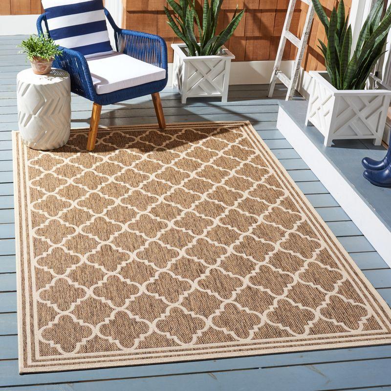 Beach House BHS121 POWER LOOMED Indoor/Outdoor Area Rug - Beige/Cream - 4'x4' - Safavieh