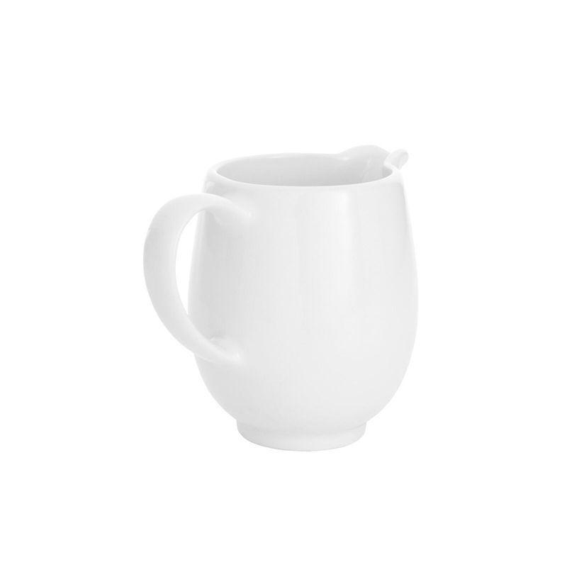 Portmeirion Soho Cream Jug - 6 oz Contemporary White Earthenware Creamer with Handle, Made in the UK, Microwave & Dishwasher Safe