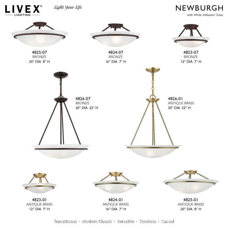 Livex Lighting Newburgh 3 - Light Pendant in  Antique Brass