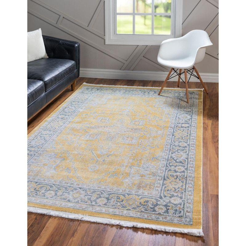 Unique Loom Baracoa Collection Area Rug - Prado (9'  x 12' Rectangle Yellow/Ivory)