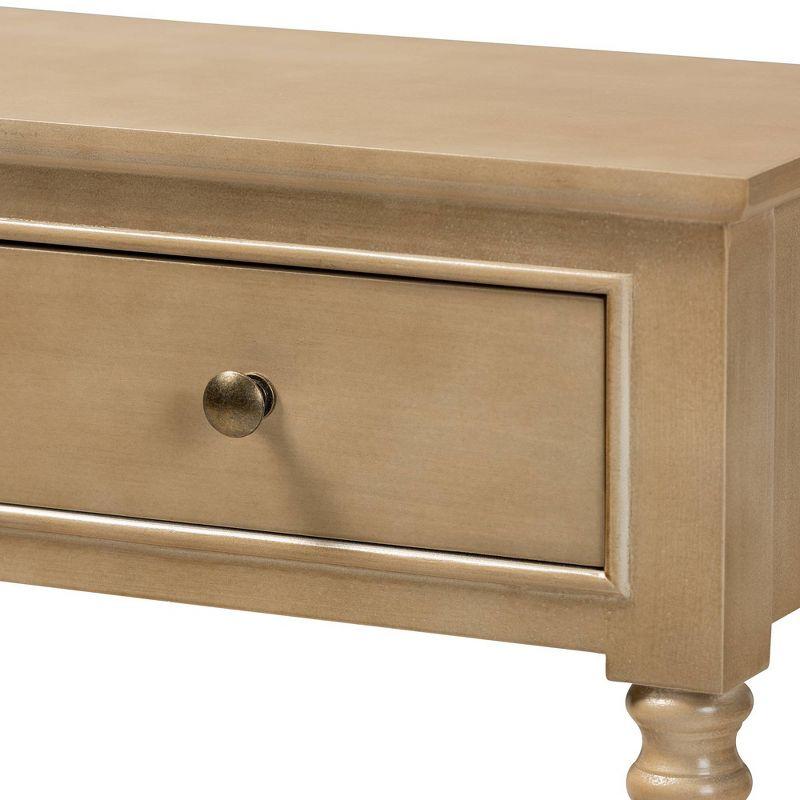 3 Drawer Calvin Wood Entryway Console Table - Baxton Studio