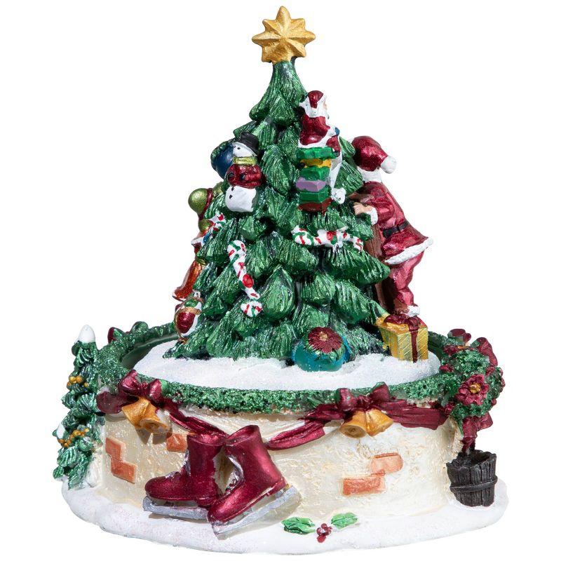 Northlight Seasonal 5.5" Musical Santa Claus and Christmas Tree Winter Scene Rotating Tabletop Decoration