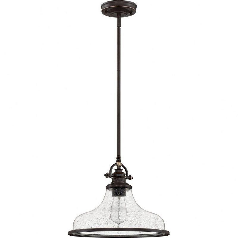 Palladian Bronze Seedy Glass 13.5" Pendant Light