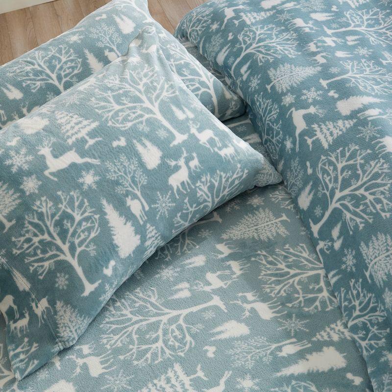 Printed Velvet Plush Fleece Sheet Set - Great Bay Home