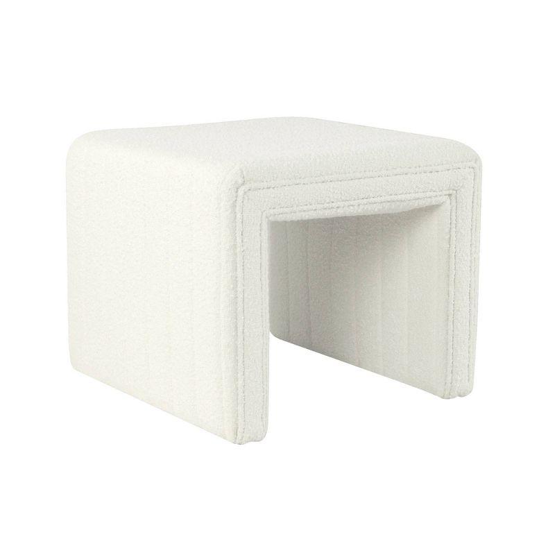 Hokku Designs Modern Channel Tufted Ottoman for Living Room & Bedroom