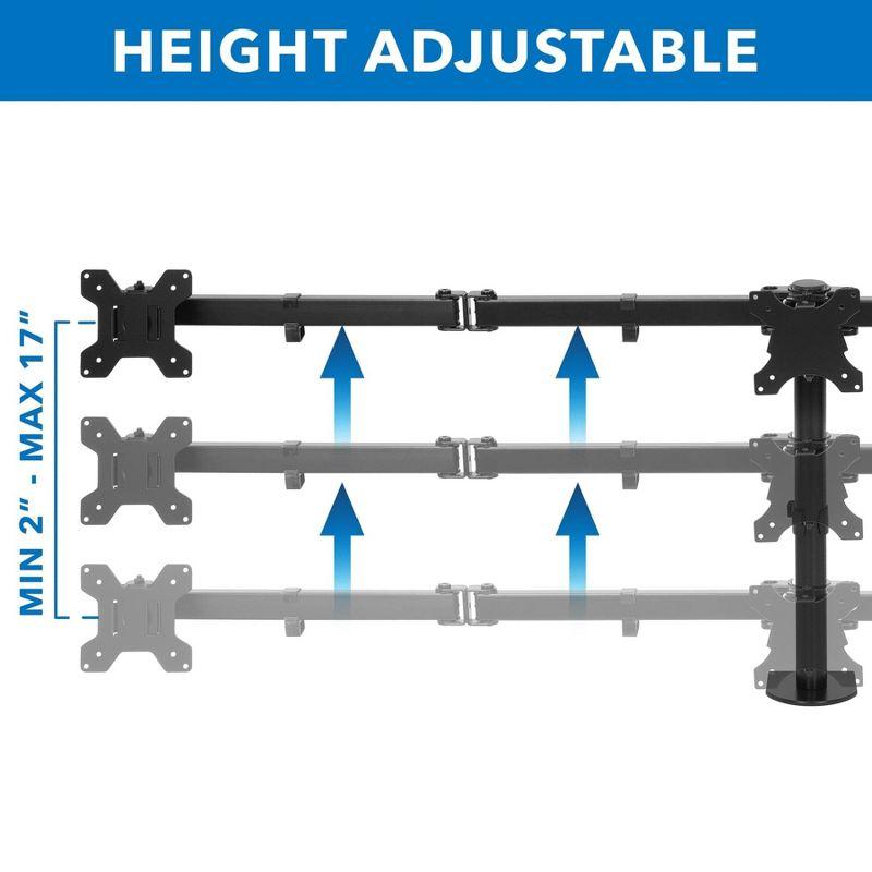 Mount-It! Full Motion Triple Monitor Desk Mount | 24" to 32" Monitors