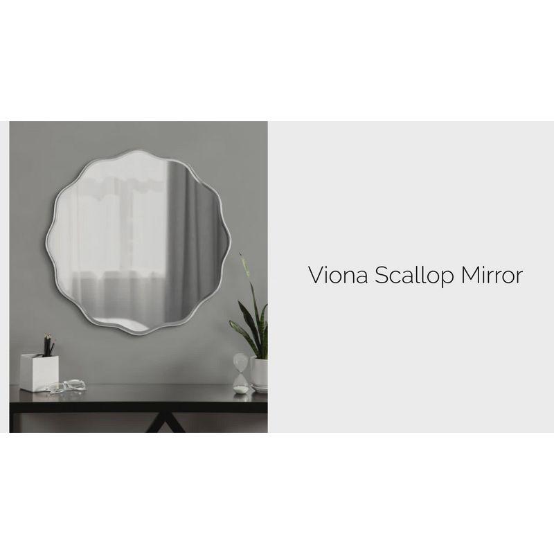 Kate & Laurel All Things Decor 26"x26" Viona Round Scalloped Mirror Gold: Modern Style, No Assembly, Wall Mounted