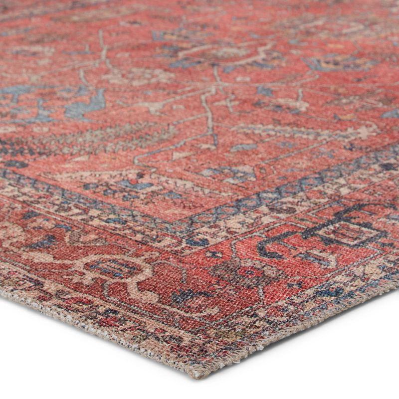 Galina Vintage Medallion 6' x 9' Red and Blue Area Rug