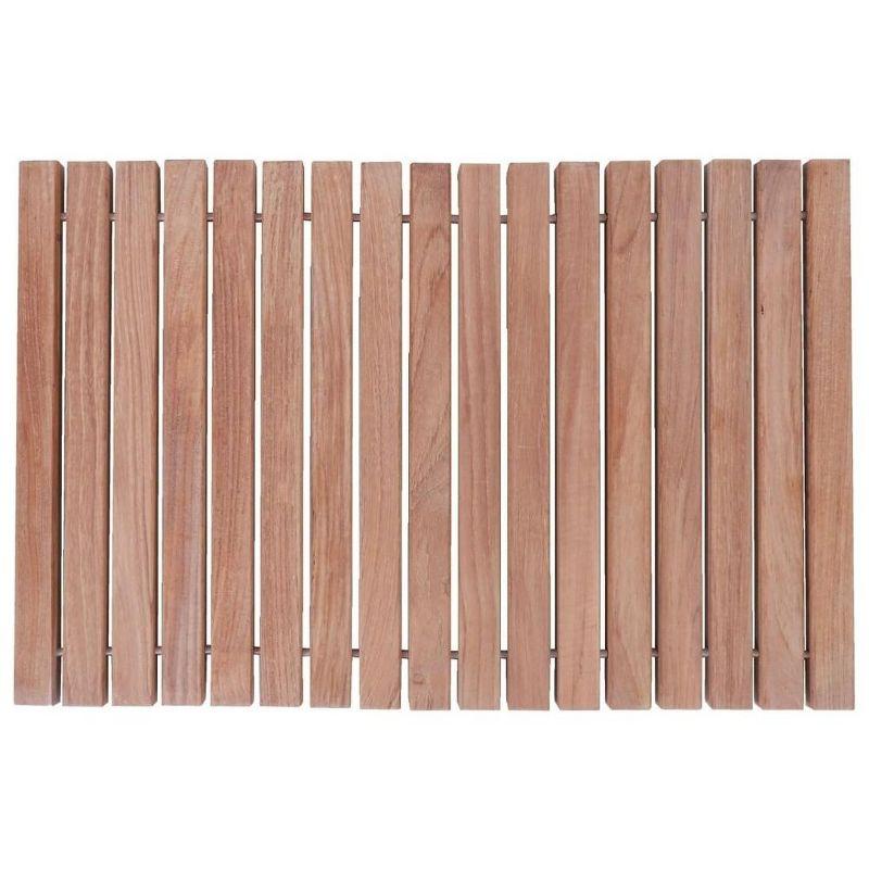 Nordic Teak 23.62" x 15.75" Shower and Bath Mat with Rubber Feet