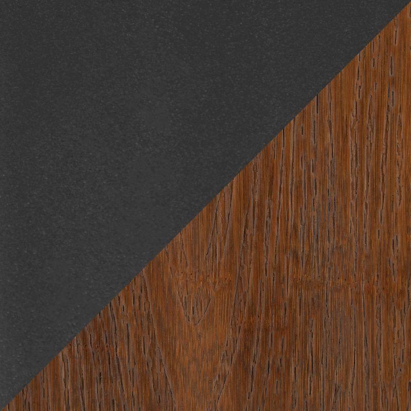 Rustic Natural Brown Bamboo Counter Table with Black Steel Legs