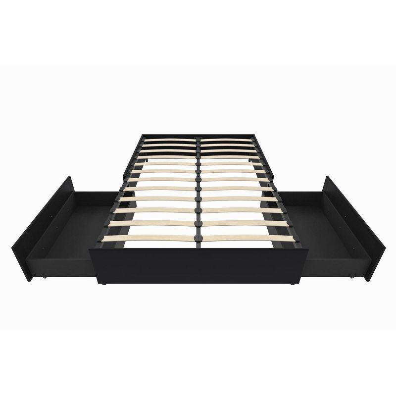 DHP Maven Platform Bed with Storage, Queen, Black Faux Leather