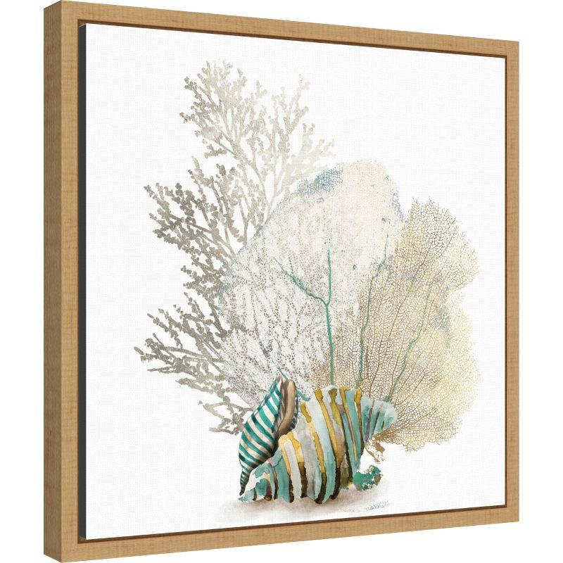 Amanti Art Coral II by Aimee Wilson Canvas Wall Art Print Framed 16 x 16-in.