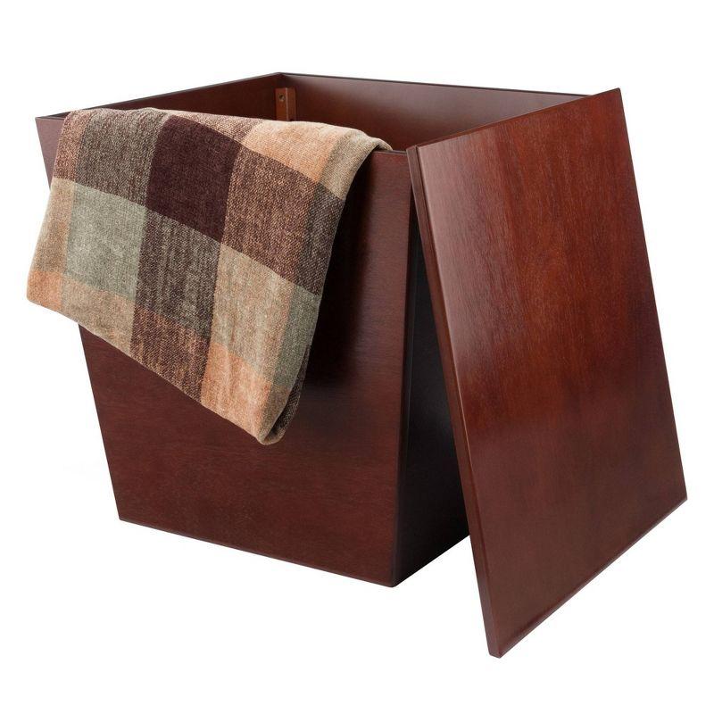 Mesa Storage Cube, End Table - Antique Walnut - Winsome: Flared Cube Shape, Ready to Assemble