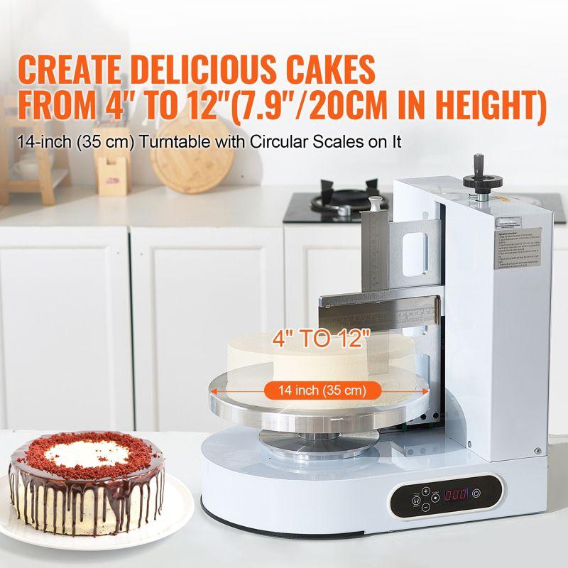 VEVOR Cake Decorating Machine, Cake Cream Spreading Coating Smearing Machine, Low Noise Cake Frosting Machine, Turntable with Adjustable Scraper