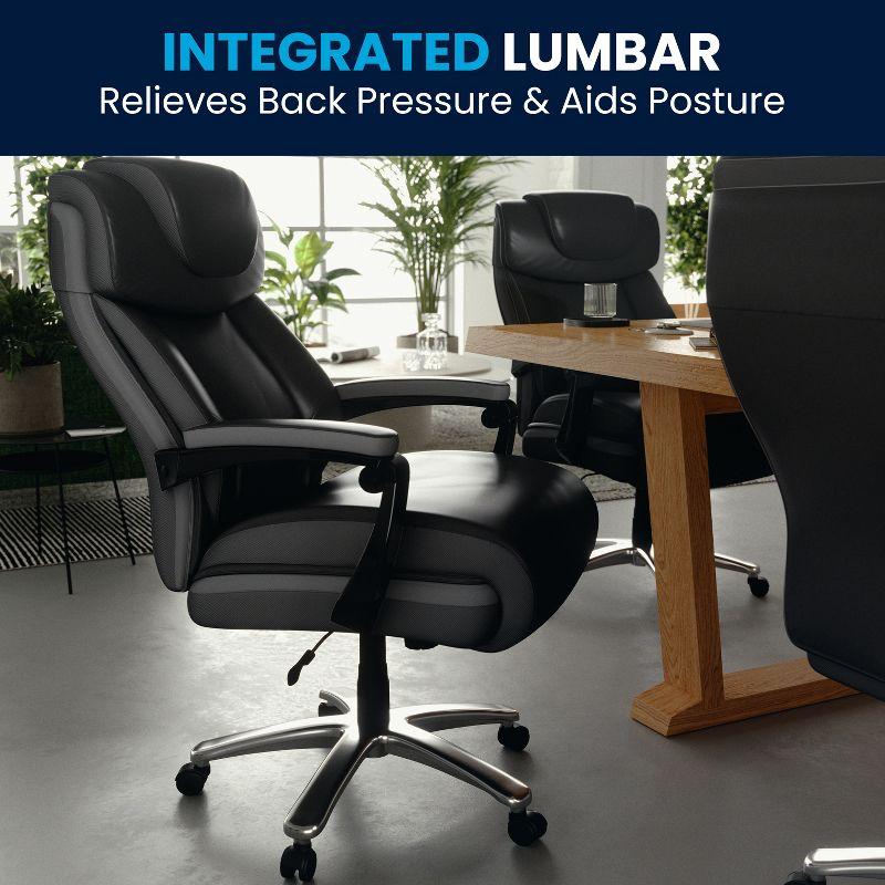 Flash Furniture Esmeralda Big & Tall LeatherSoft Ergonomic Office Chair with Headrest and Armrests by Flash Furniture