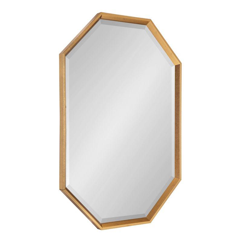 Elegant Rhodes Gold Elongated Octagon Vanity Mirror 31.5x43in