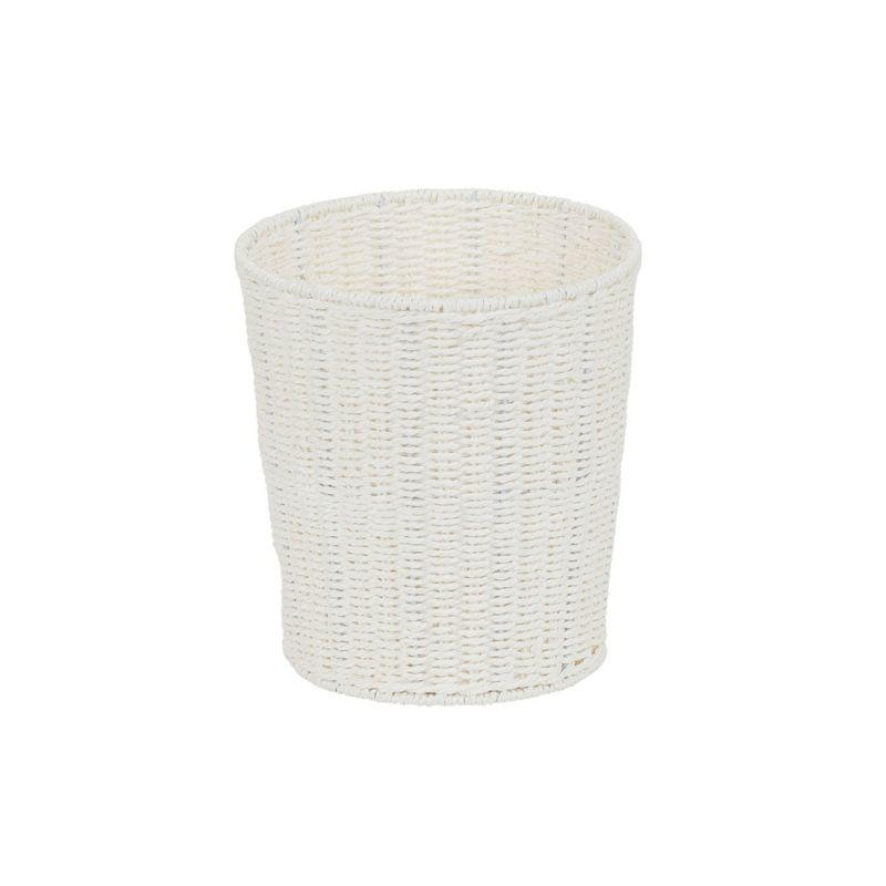 White Woven Paper Rope Office Waste Basket