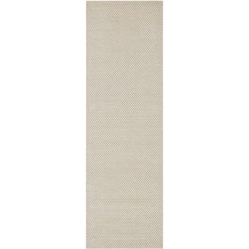 Ivory Braided Handwoven Wool Runner Rug