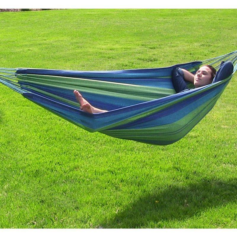 Sunnydaze Large Two-Person Double Brazilian Hammock For Backyard and Patio - 450 lb Weight Capacity - Oasis