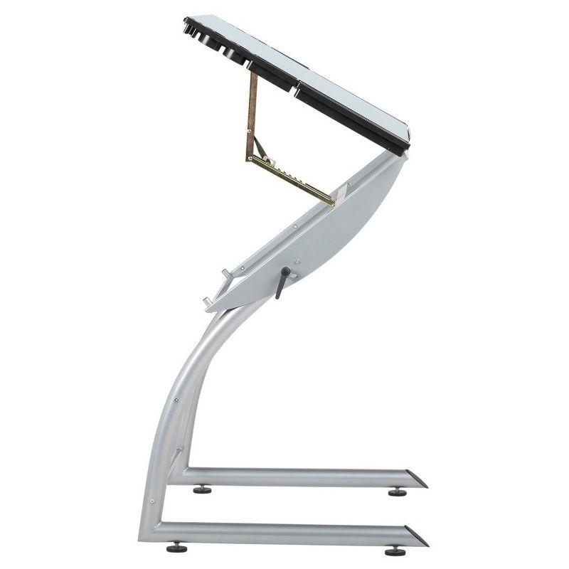 Inbox Zero Cournoyer Glass Top Metal Base Drafting Table