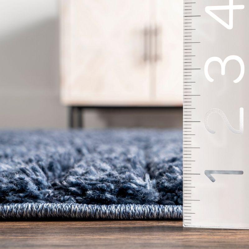 Nuloom Risette Solid 5x8 Shag Indoor Area Rug for Living Room Bedroom Dining Room Nursery, Blue