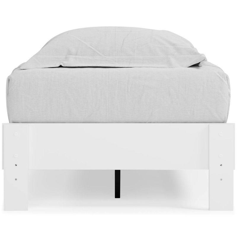 Twin Piperton Platform Bed White - Signature Design by Ashley: Modern Style, No Box Spring Needed