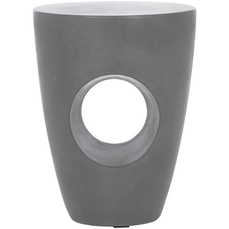 Transitional Aishi 14" Round Acrylic Gray-Brown Accent Table