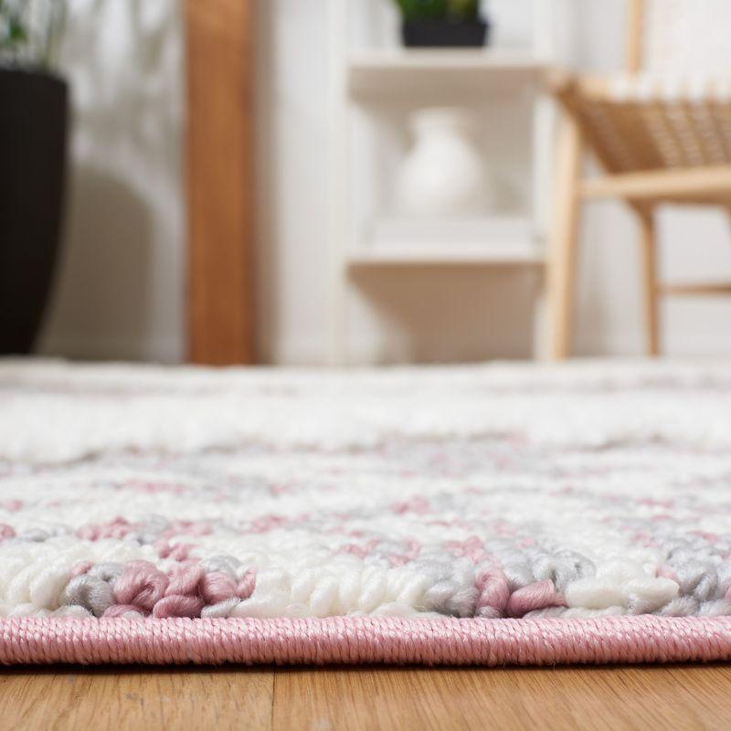 Moroccan Tassel Shag MTS652 Power Loomed Indoor Area Rug - Pink/Ivory - 5'3"x7'6" - Safavieh