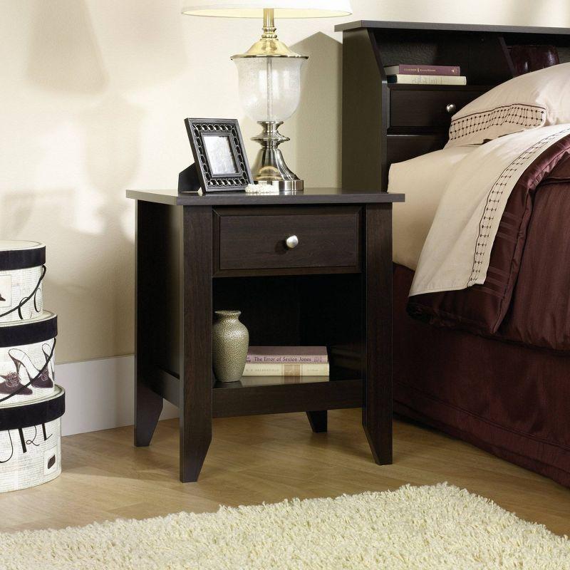 Jamocha Wood 1-Drawer Nightstand with Open Shelf