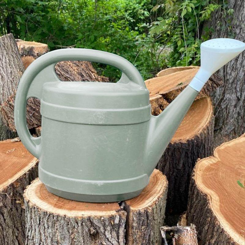 The HC Companies 2 Gallon Plant Watering Can with Large Mouth Feature and Ergonomic Design for Patio, Lawn, and Gardening Essentials, Gray