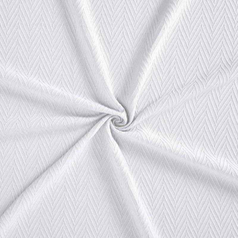 Chevron Zig-Zag Cotton Blanket, King, White - Blue Nile Mills