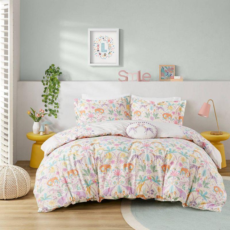 Lulu Reversible Cotton Printed Floral Duvet Cover Set