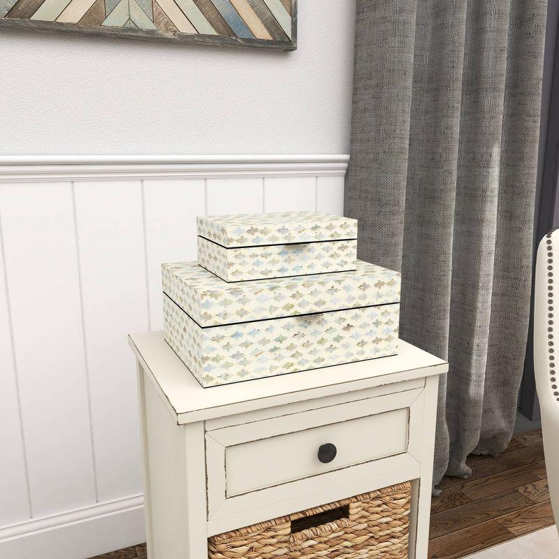 Set of 2 Wooden Boxes with Pattern - Olivia & May