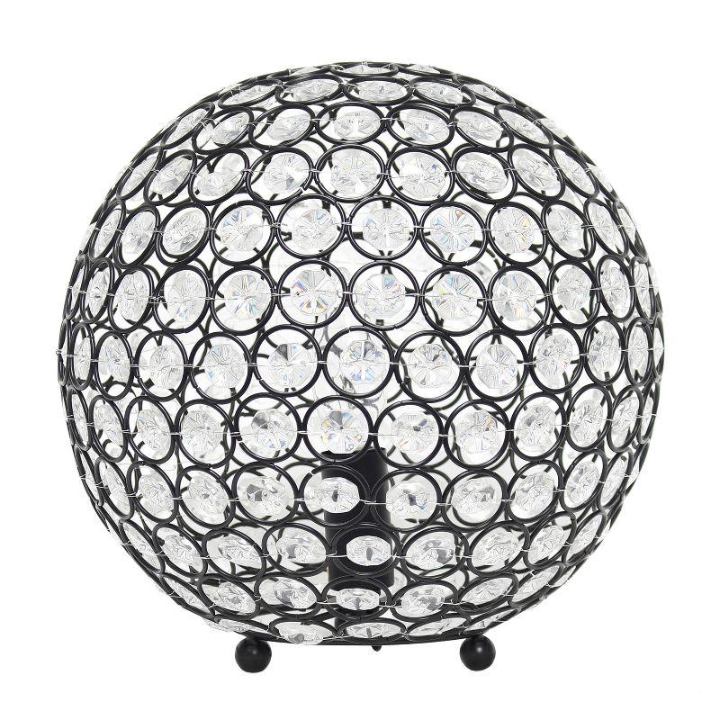 10" Elipse Crystal Ball Sequin Table Lamp Bronze - Elegant Designs: UL Listed, No Assembly Required, Metal & Crystal Shade