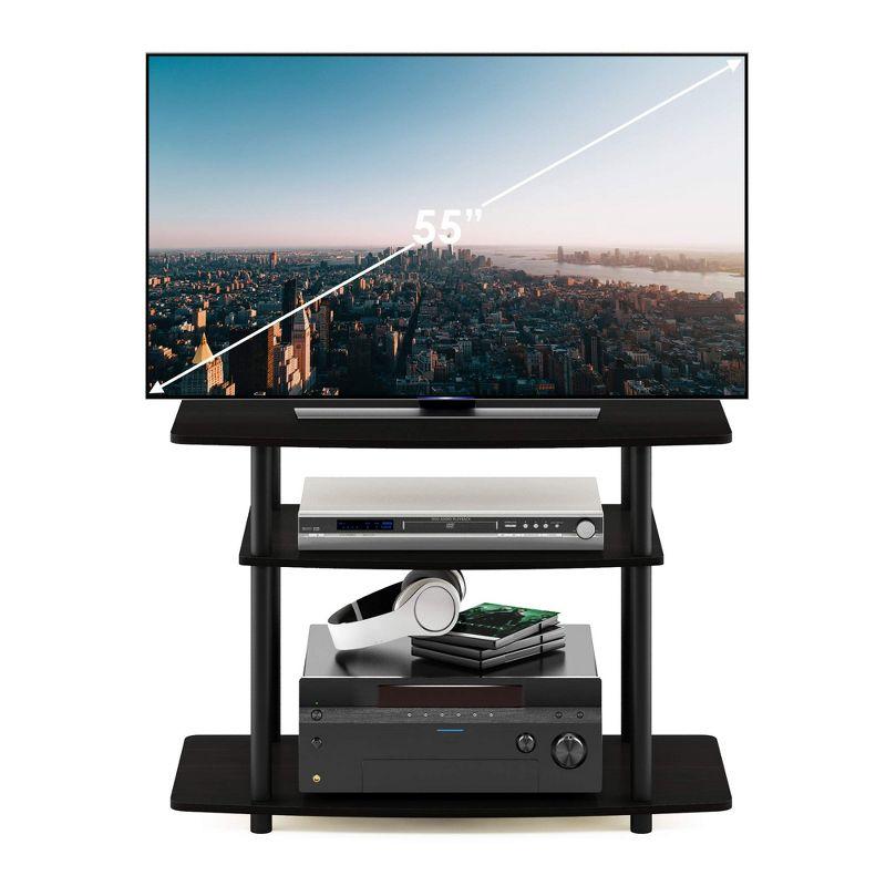 Furinno 3-Tier TV Stand Console Table for TV's up to 32" Media Entertainment Center No Tools Espresso/Black