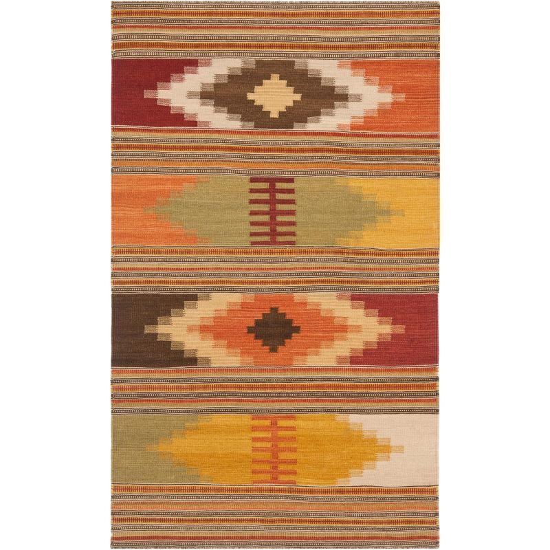 Kilim NVK177 Hand Woven Area Rug - Red/Multi - 3'x5' - Safavieh.