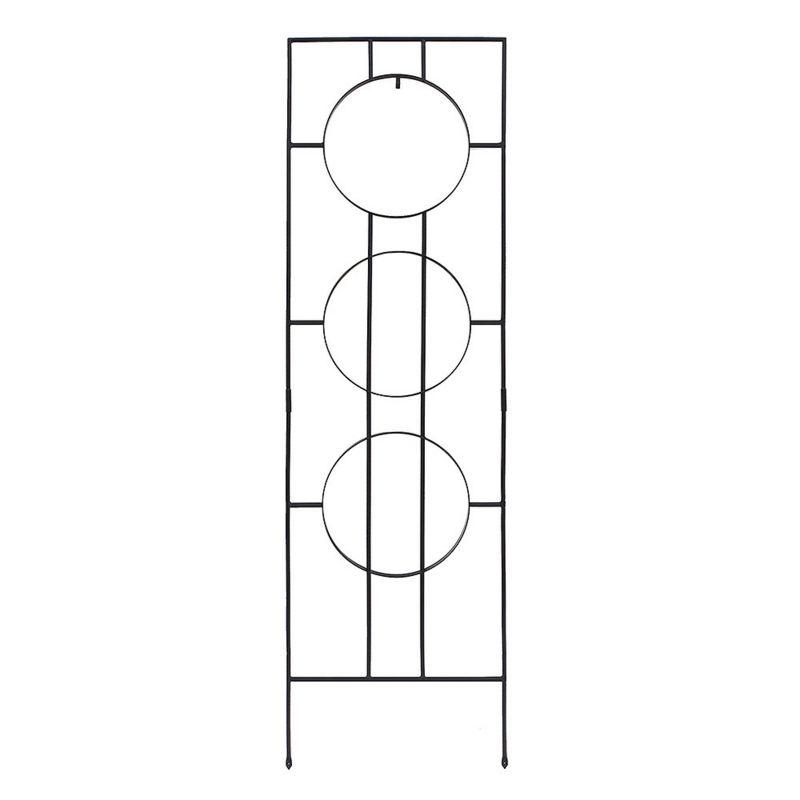 Zen Harmony 44" Black Wrought Iron Garden Trellis