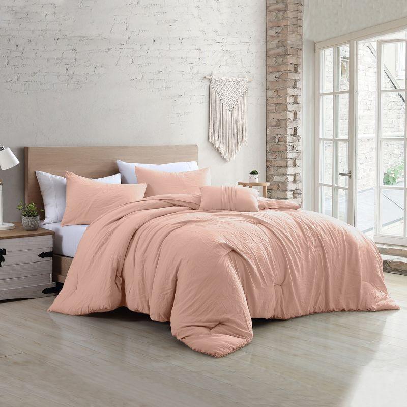 Modern Threads - Beck Comforter Set - Down Alternative Brushed Microfiber - Elegant All Season Bedspread Set - includes Comforter, Shams, & Decorative Pillow