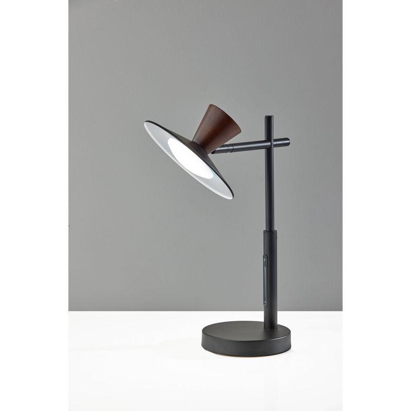 Adesso Elmore Table Lamp with Smart Switch Black (Includes LED Light Bulb) : ETL Listed, Adjustable, No Assembly Required