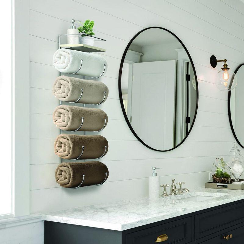 Sorbus 5-Tier Wall Mounted Metal Towel Rack with Shelf