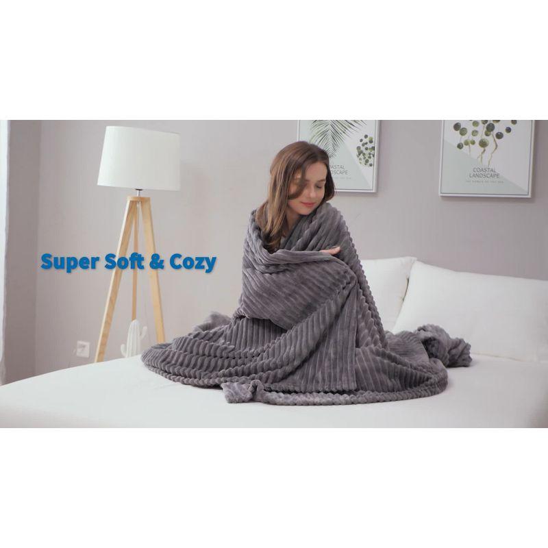 Nestl Soft Twin Blankets for Bed, Warm Fuzzy Twin Size Blanket, Cherry Red Cut Plush Fleece Blanket