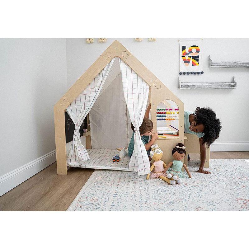 Avenlur Flair - Wooden 5 In 1 Indoor Playhouse Play Tent with Desk Table