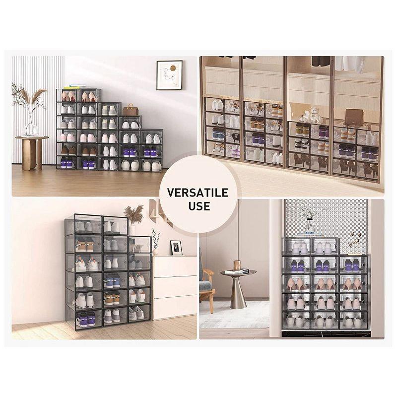 Clear Stackable Plastic Shoe Organizer Box Set