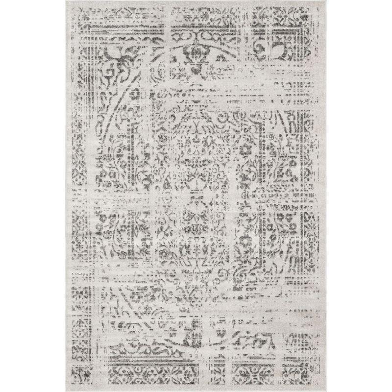 Nuloom Arlena Medallion 2x3 Accent Indoor Area Rug for Living Room Bedroom Dining Room Entryway Kitchen, Grey/Ivory