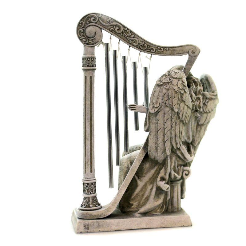 9.75 In Angel With Harp Windchime Bereavement Figurines