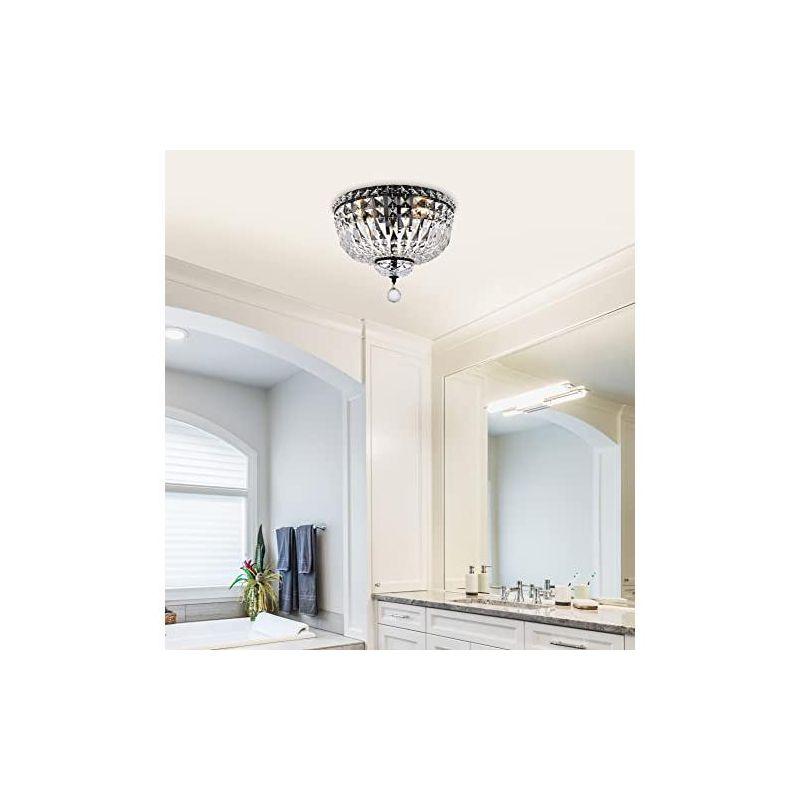 Elegant Lighting Tranquil 4 light Chrome Flush Mount Clear Royal Cut Crystal