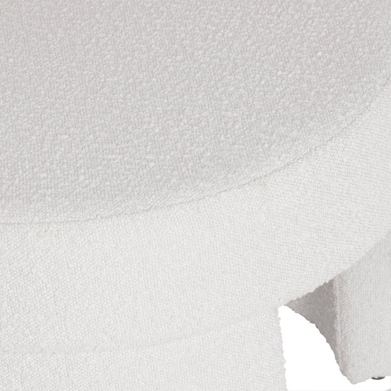 Sophia Ottoman Cream Boucle - HomePop: Modern Round Upholstered Footstool, No Assembly Required