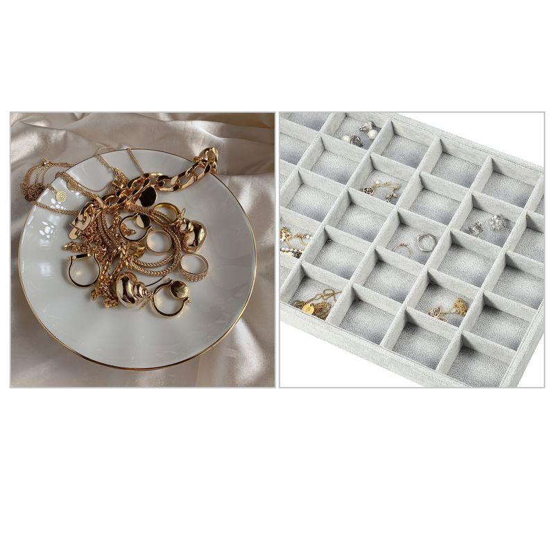 Unique Bargains 30 Grid Jewelry Tray Stackable Tray Showcase for Rings Earrings Necklace Bracelet Pendants 1 Pc